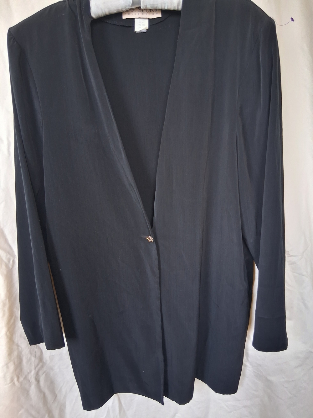 Classic Women's Black Open Front Jacket